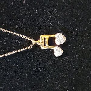 JUICY COUTURE Musical Note Rhinestone Hearts Goldtone Necklace
